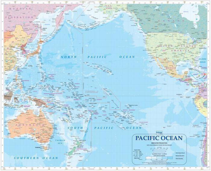 המיקום הגיאוגרפי של האוקיינוס ​​השקט
